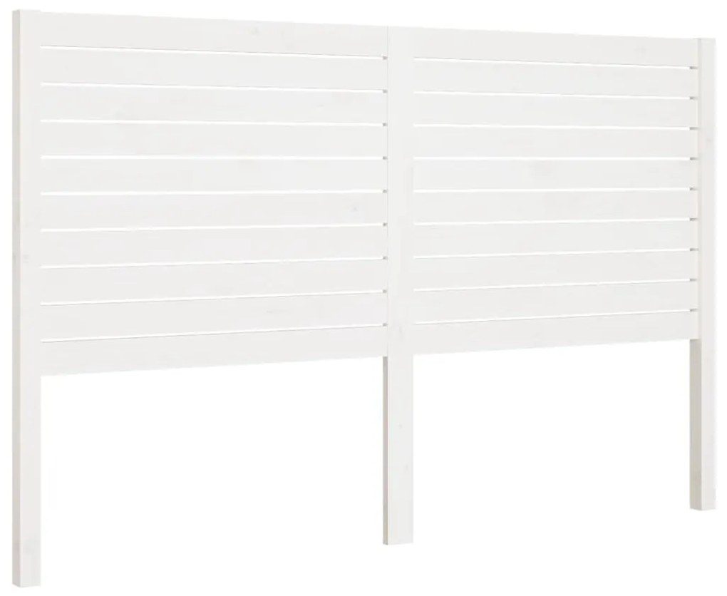 Testiera per letto bianca 166x4x100cm in legno massello di pino