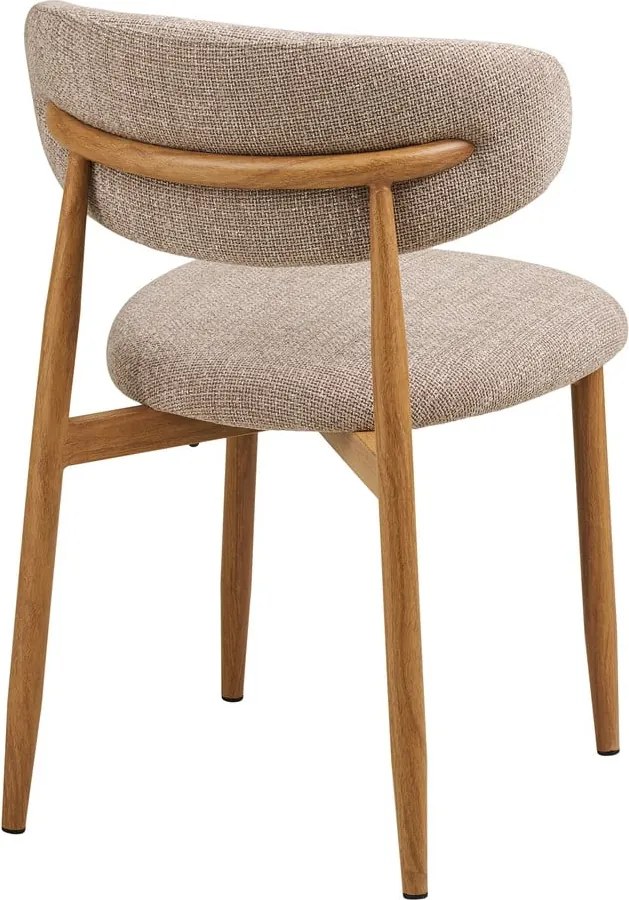 Sedia da pranzo beige/di colore naturale in imbottito Levanto – House Nordic