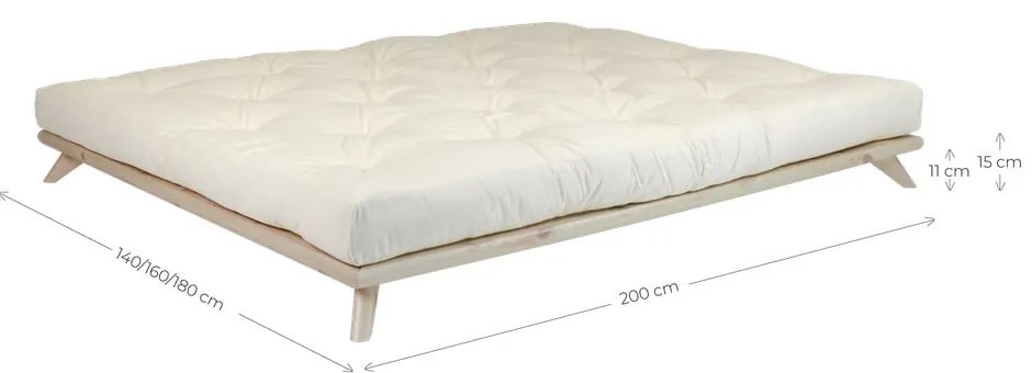 Letto matrimoniale Letto naturale, 160 x 200 cm Senza - Karup Design