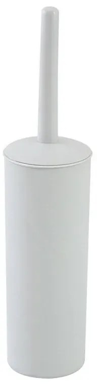Portascopino wc da appoggio tondo bianco in plastica con scopino