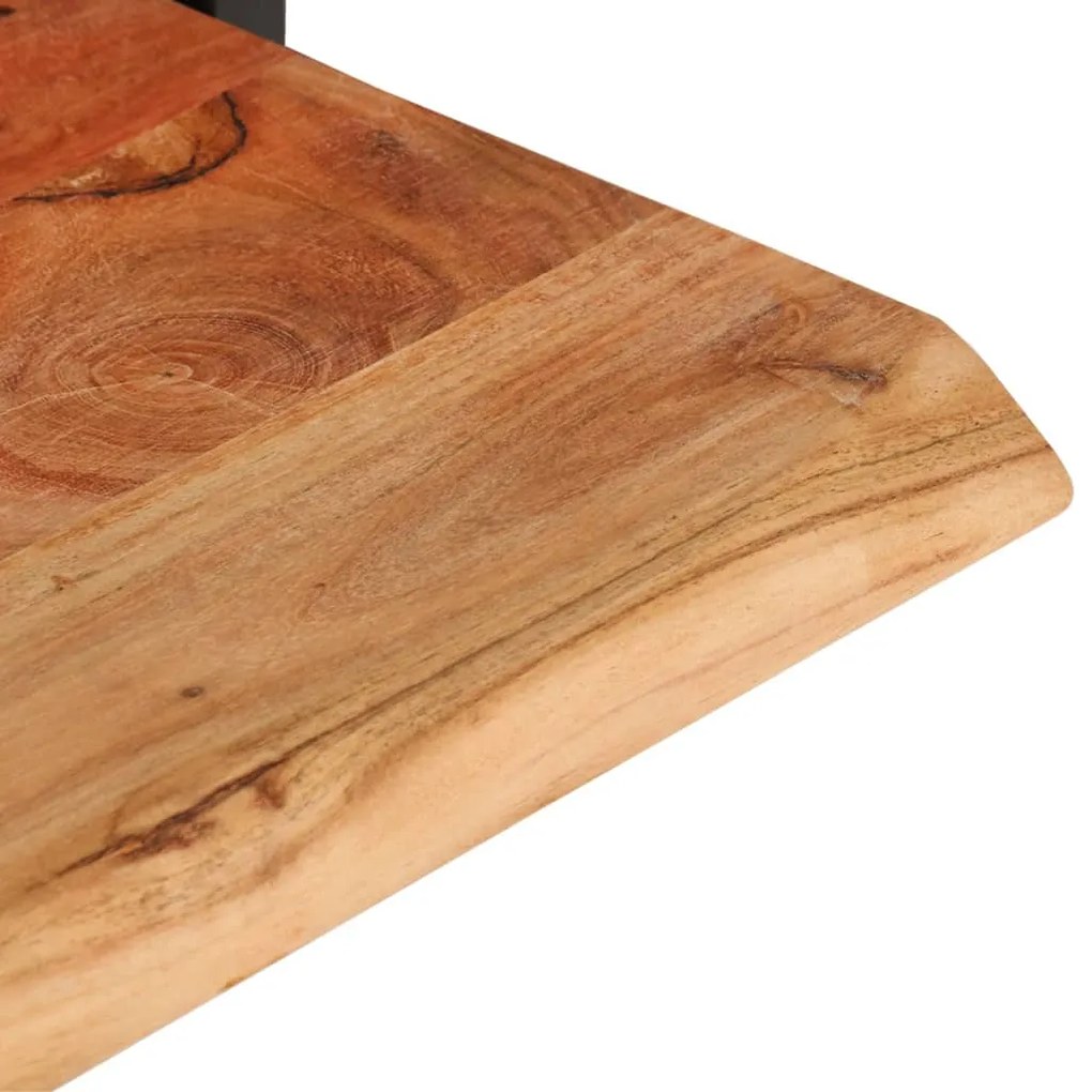Mensole parete 2pz 80x25x35 cm legno massello acacia e acciaio