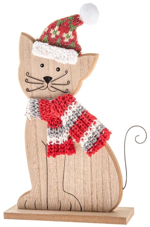 Statuetta natalizia in legno (altezza totale 29 cm) Cat – Dakls