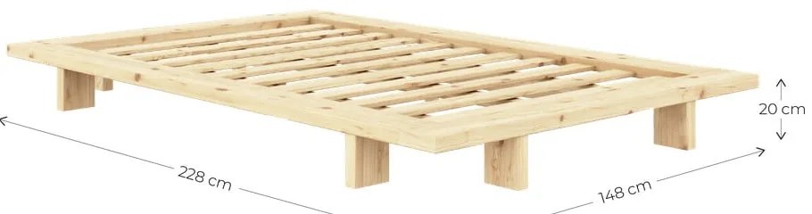 Letto singolo marrone in pino massiccio con rete inclusa 120x200 cm Japan – Karup Design