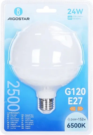 Lampadina LED G120 E27/24W/230V 6500K - Aigostar