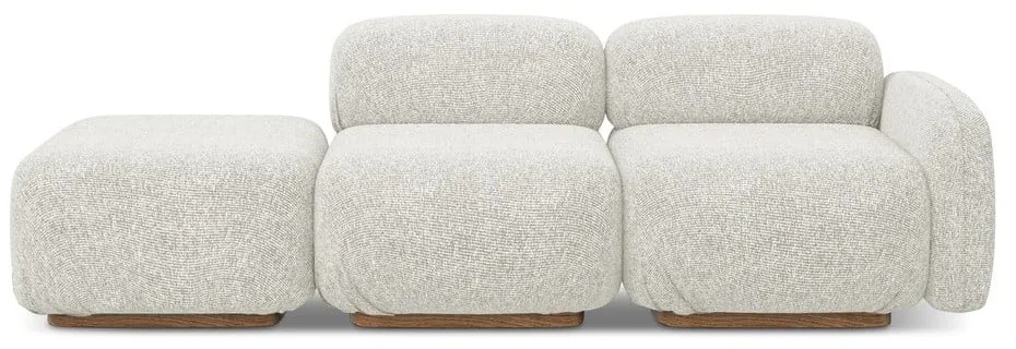 Chaise lounge componibile color crema (con penisola a destra) Ailani – Makamii