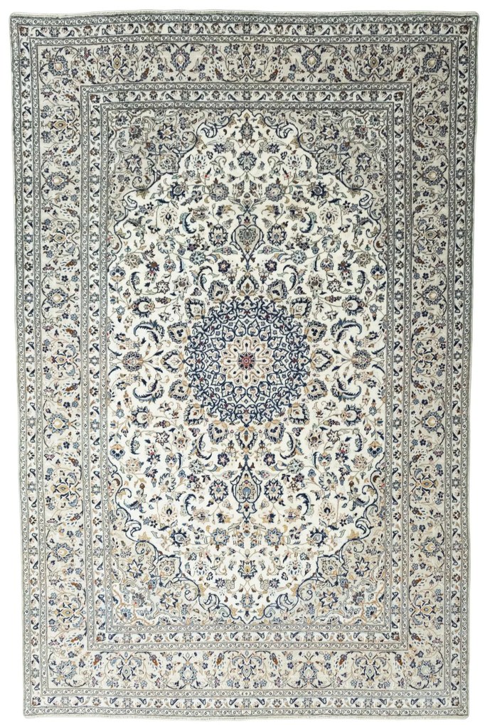 Kashan Tappeto persiano 370 x 240 Beige (Iran) Annodato A Mano