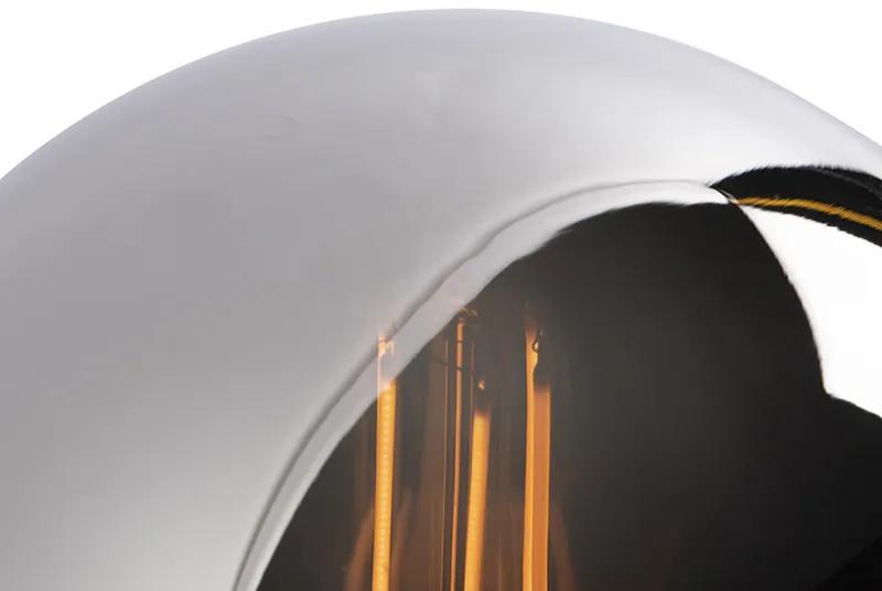 Lampada da tavolo Art Déco in vetro fumé nero - PALLON