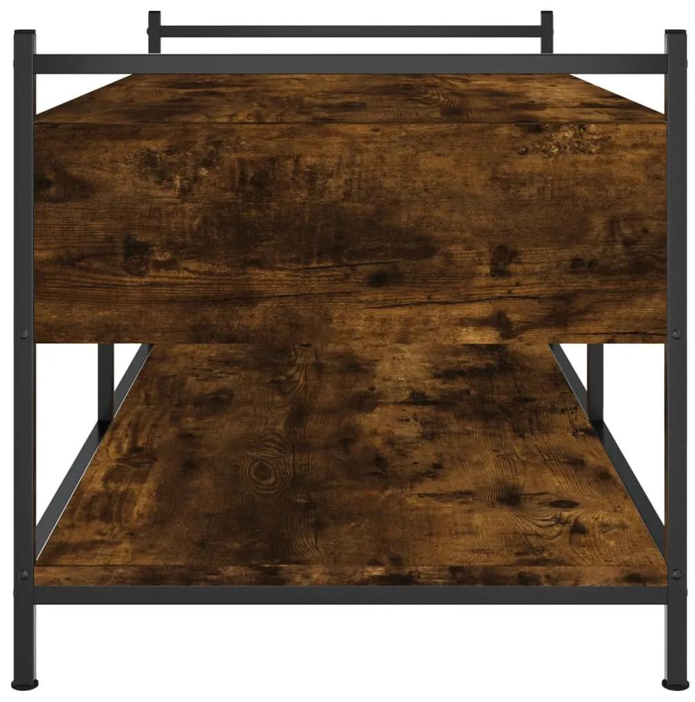 Tavolino da Salotto Rovere Fumo 99x50x50cm in Legno Multistrato