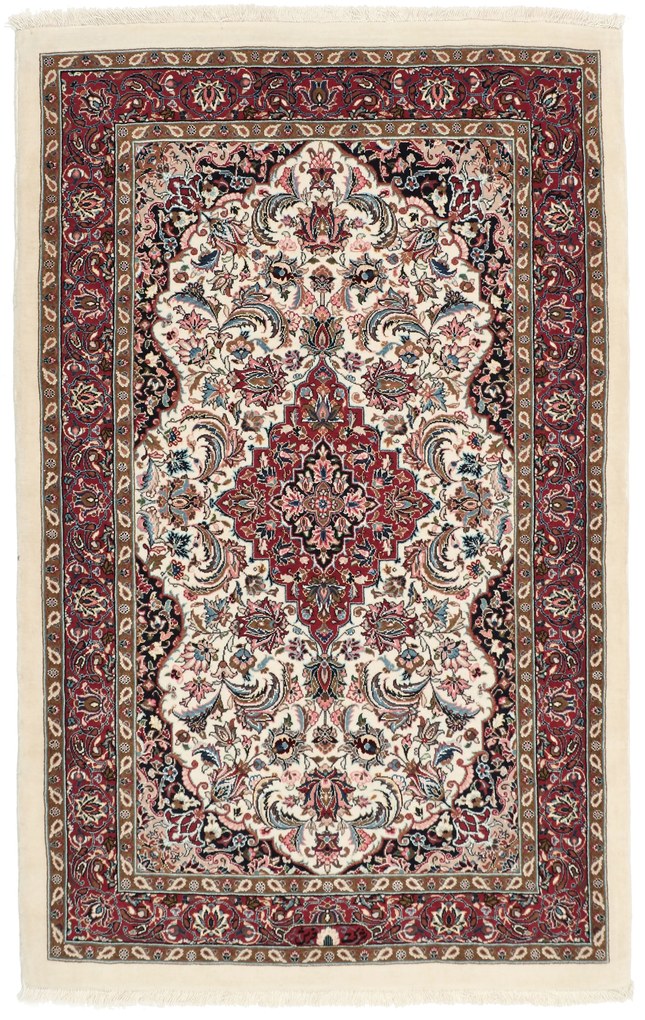 Isfahan Tappeto 130x90 (Iran) Annodato A Mano