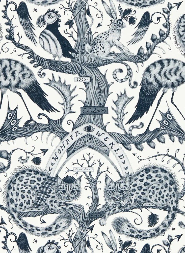 Clarke & Clarke Carta da parati Wonder World - Mono