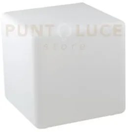 Lume da giardino geco cubo bianco 1 luce attacco e27 ip65 50x50x50cm