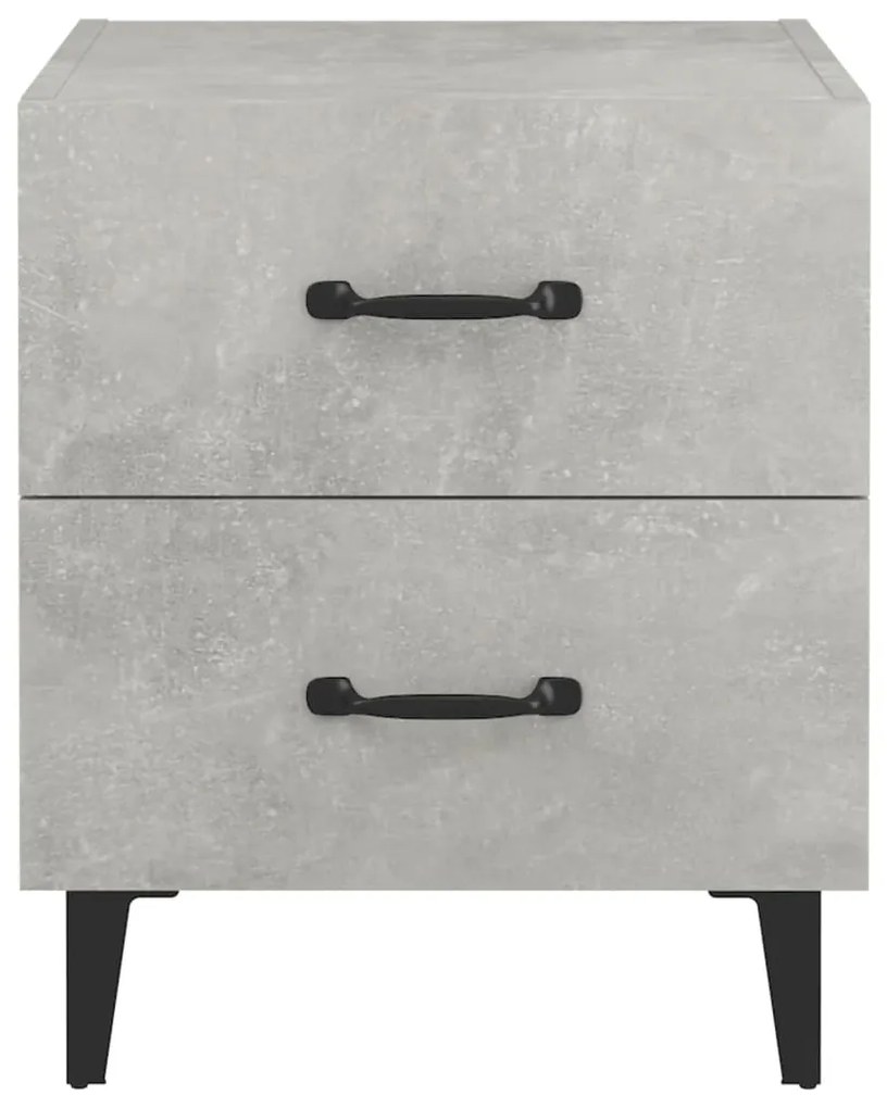 Comodini 2 pz grigio cemento 40x35x47,5 cm