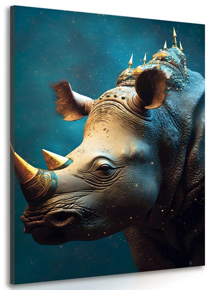 Stampa su tela – Rinoceronte blu-oro