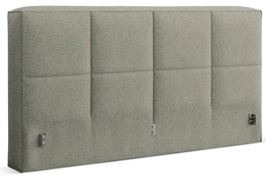 Letto matrimoniale imbottito verde con contenitore con rete inclusa 200x200 cm Simon Darren – Micadoni