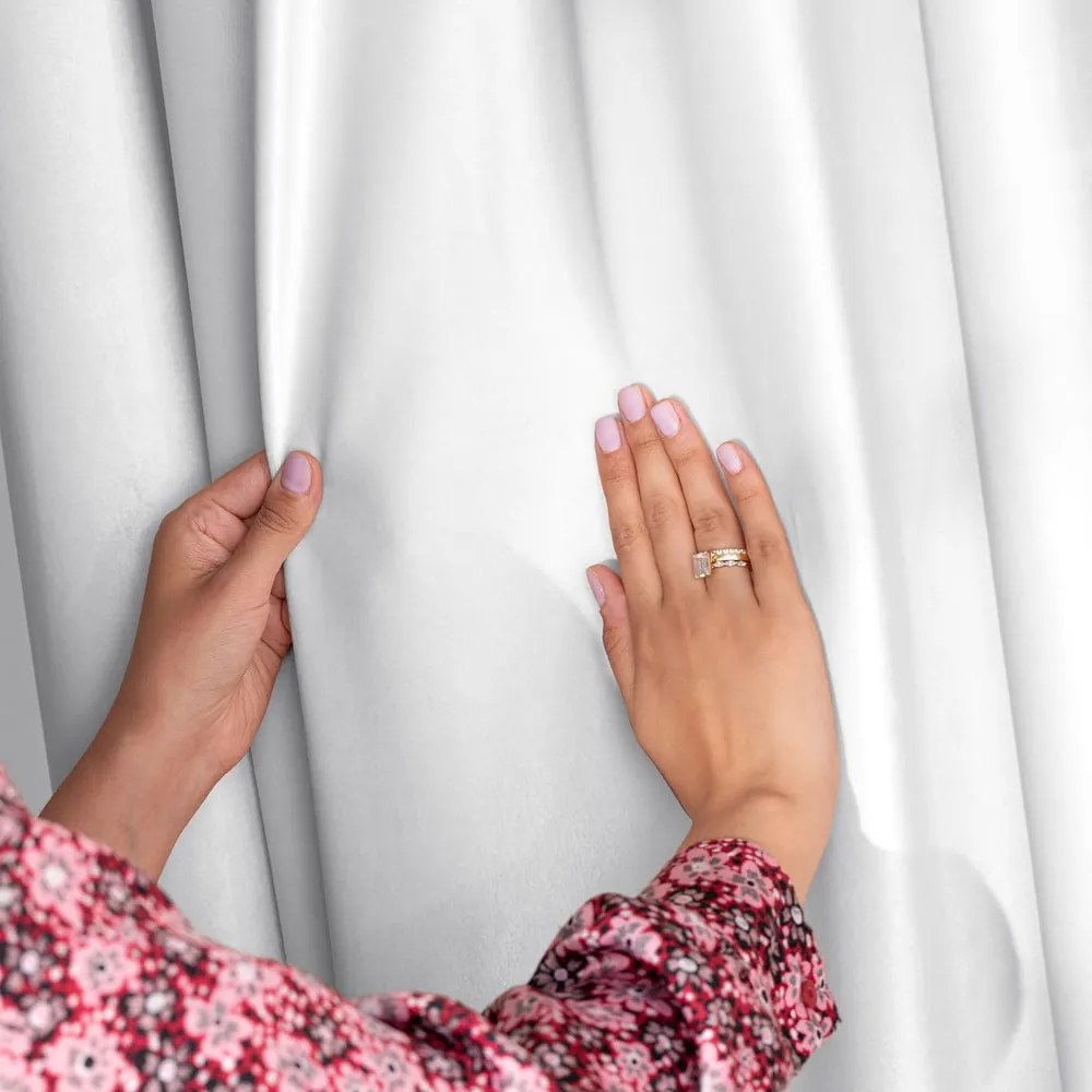 Tenda parzialmente oscurante bianca in velluto 140x270 cm Eyelets – Restilo