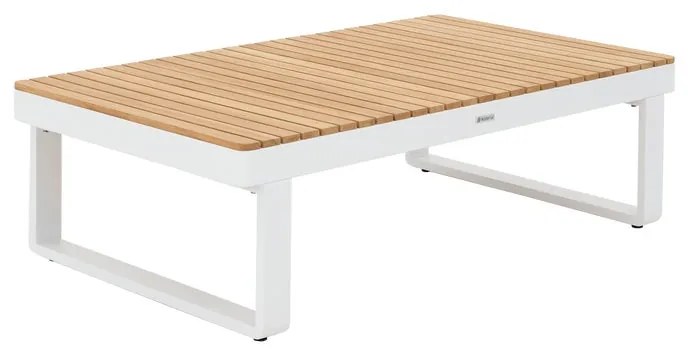 Tavolino da caffè da giardino Persea NATERIAL in alluminio con piano in teak teak naturale per 1 persone 115x70cm