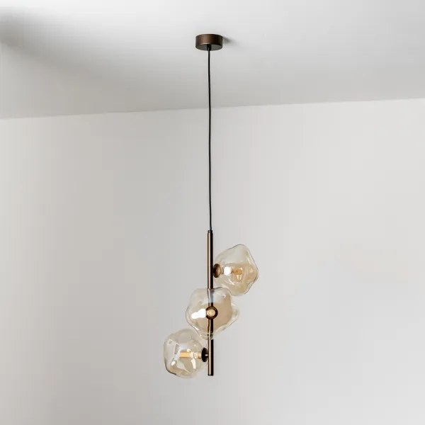 BRILAGI - Lampadario sospeso a cavo VULCANO 3xG9/8W/230V bronzo/beige fumé