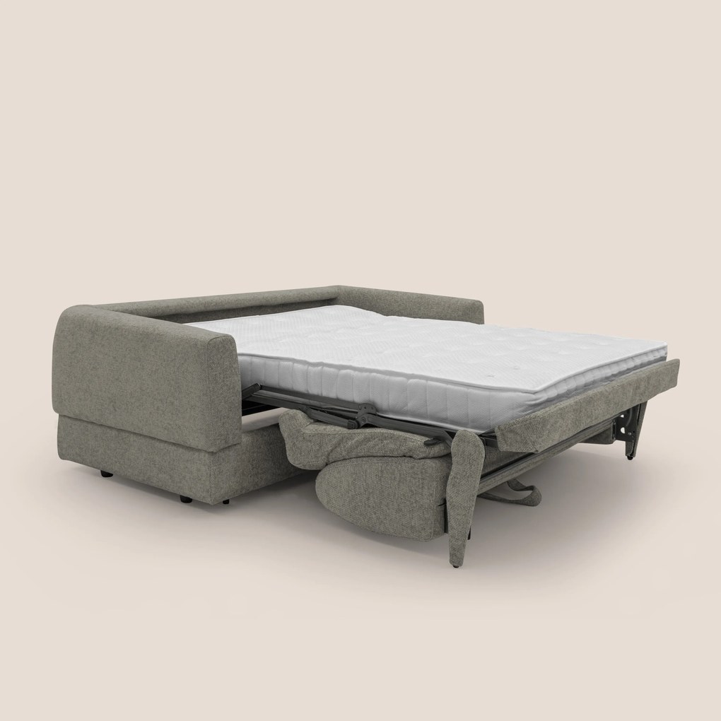Happy Divano letto matrimoniale con materasso h18 cm in tessuto impermeabile T10 talpa