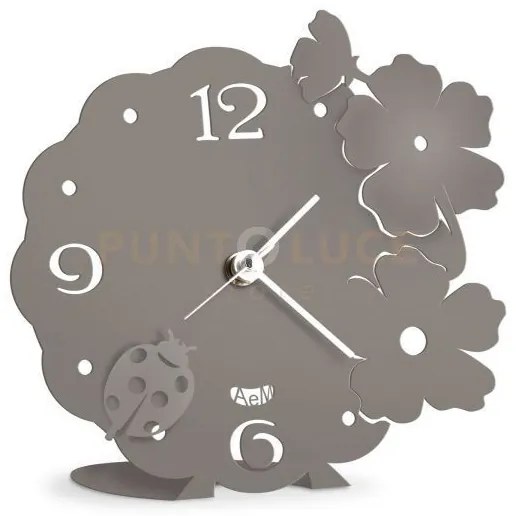 Bomboniera orologio coccinella fango in ferro 15x15cmh