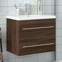 Mobile da Bagno con Lavabo Integrato Rovere Marrone 3278775