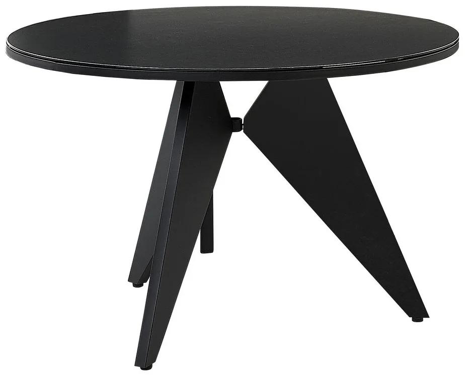 Tavolo da giardino metallo nero ⌀ 110 cm OLMETTO Beliani