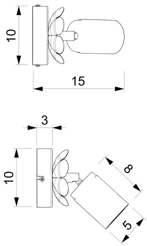 Faretto da muro FLOWER 1xGU10/8W/230V cromo opaco