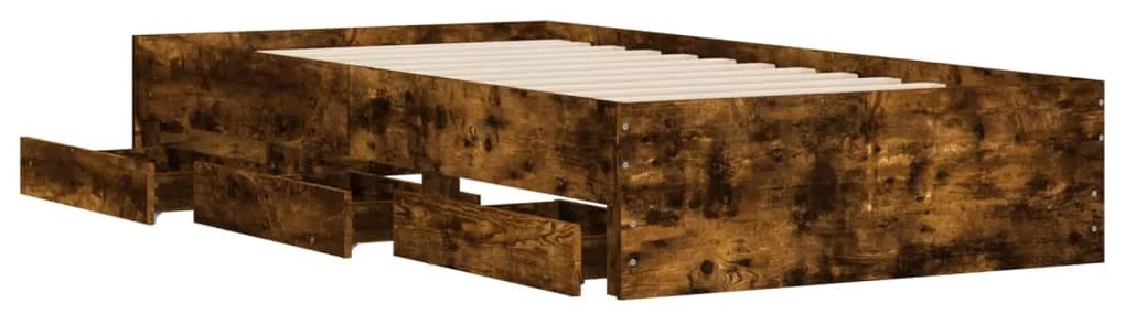 Giroletto con cassetti rovere fumo 100x200 cm legno multistrato