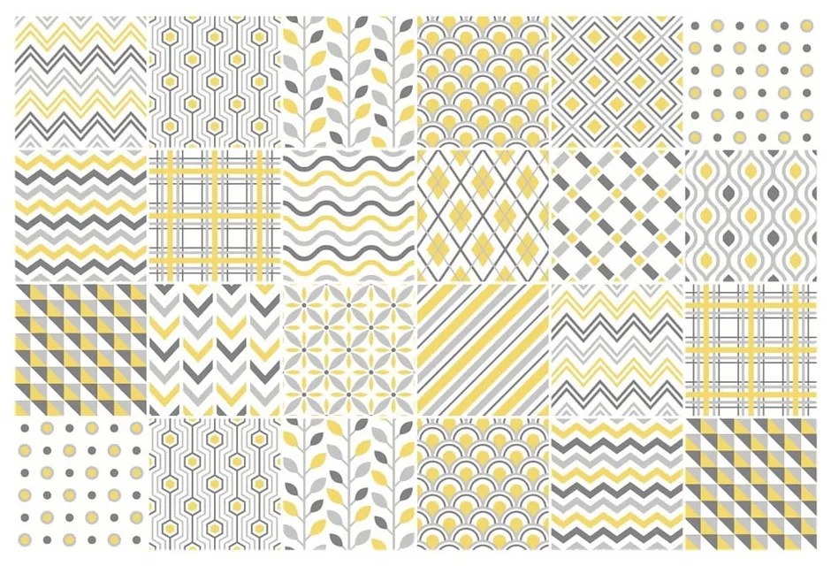 Set di 24 adesivi murali Scandinavian Tiles , 10 x 10 cm Stockholm - Ambiance