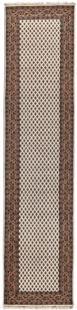 Mir Tappeto 340x80 Beige (Indian) Annodato A Mano