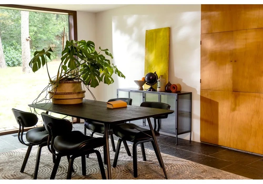 Vetrina in metallo nero 150x80 cm Boli - Dutchbone