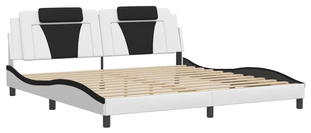 Giroletto con luci led bianco e nero 200x200 cm in similpelle