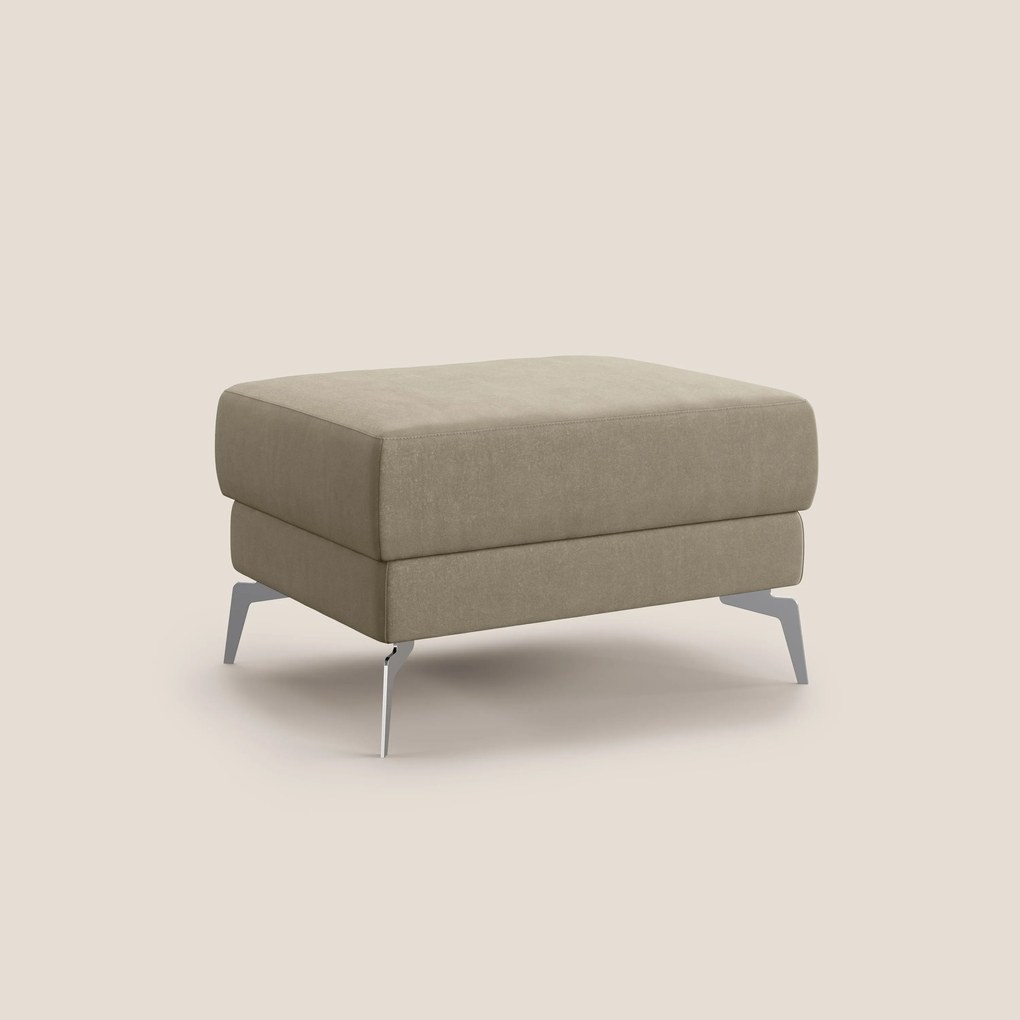 Star Pouf con piedini alti in microfibra impermeabile T11 tortora