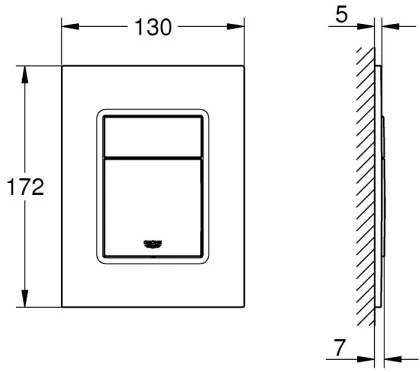 GROHE 37535DA0 - Pulsante di comando SKATE COSMOPOLITAN S 130 × 172 mm, finitura in bronzo