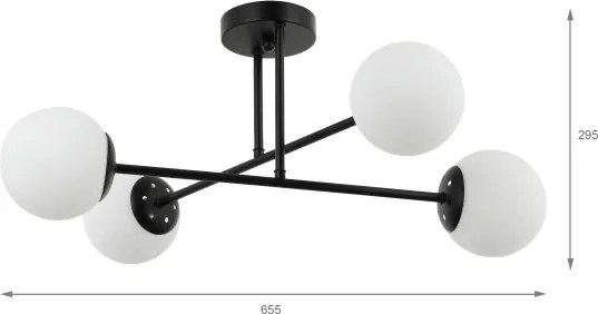 Brilagi - Plafoniera da soffitto MALIVA 4xE14/15W/230V nero/bianco