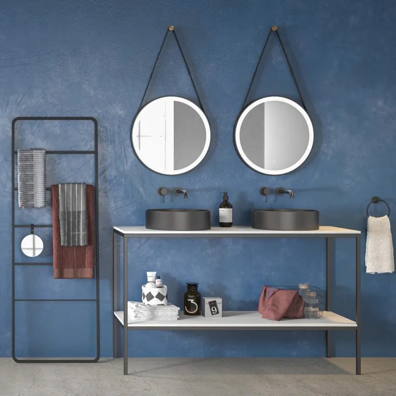 Mobile bagno metallico 135 cm con due piani NET-135 - KAMALU