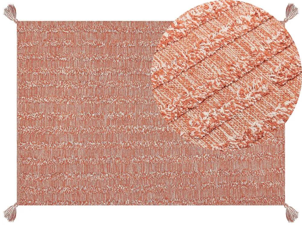Tappeto cotone arancione 160 x 230 cm MUGLA Beliani
