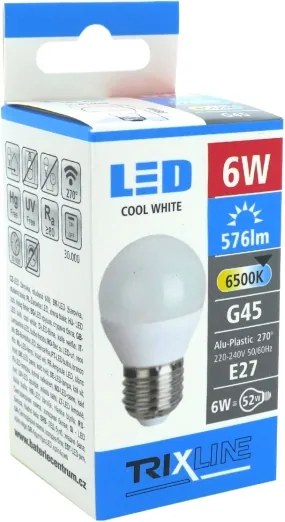 Lampadina LED G45 E27/6W/230V 6500K