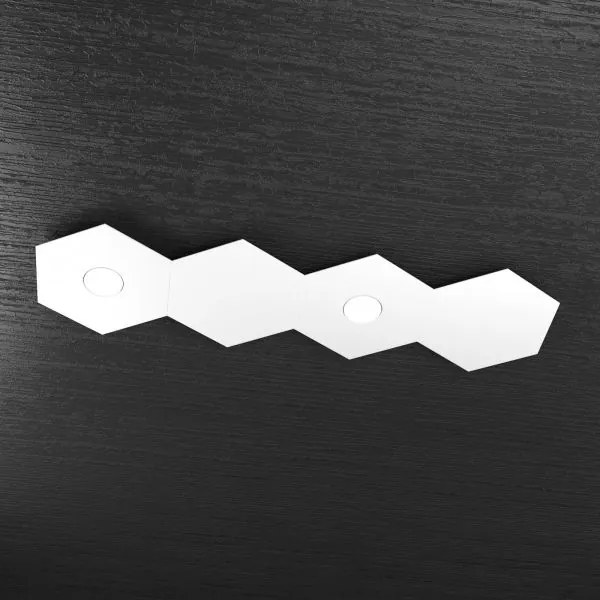 Hexagon applique-plafoniera 2 luci + 2 decorativo bianco 1142-2l2d-bi