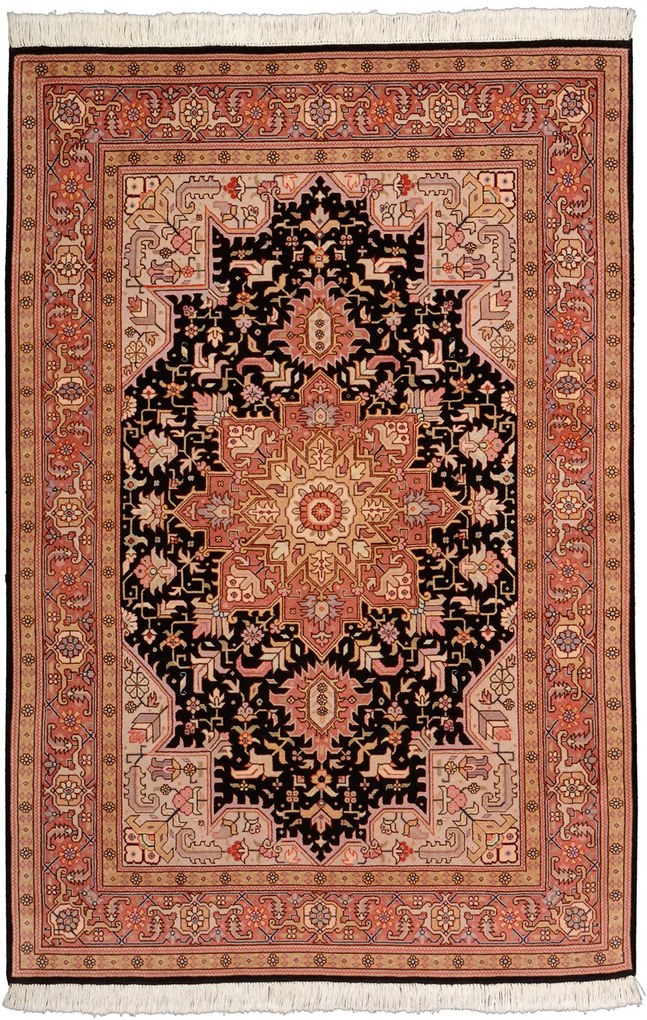 Tabriz Tappeto persiano 150x100 Rosa (Iran) Annodato A Mano