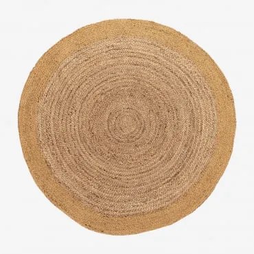 Tappeto Rotondo In Juta Naturale Dagna Colors Mostarda & 120 Cm - Sklum