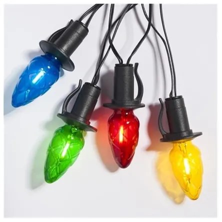 Ghirlanda LED da esterno CONE FILAMENT, 20x E10, 19 m, a colori/bianco caldo, IP44