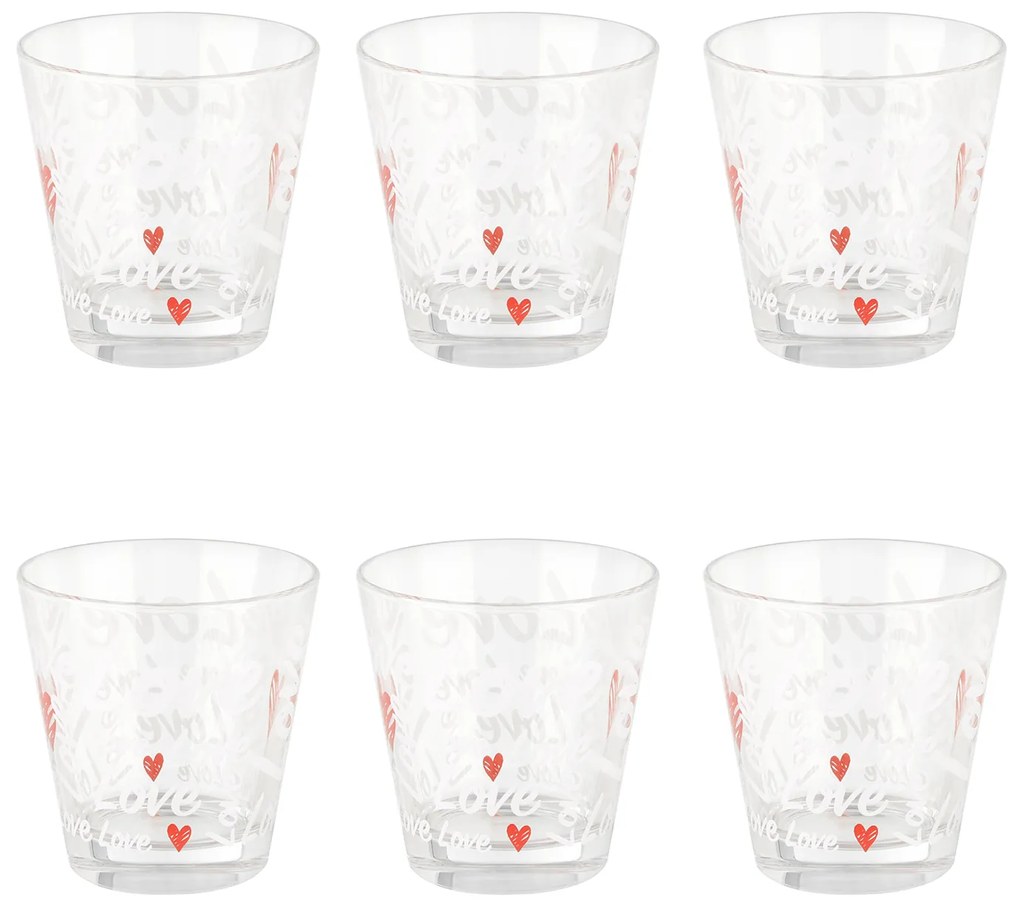 Set 6 bicchieri Conic in vetro