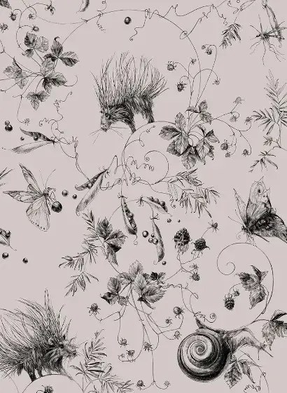 Edmond Petit Carta da parati Jardin Les Arabesques - Taupe