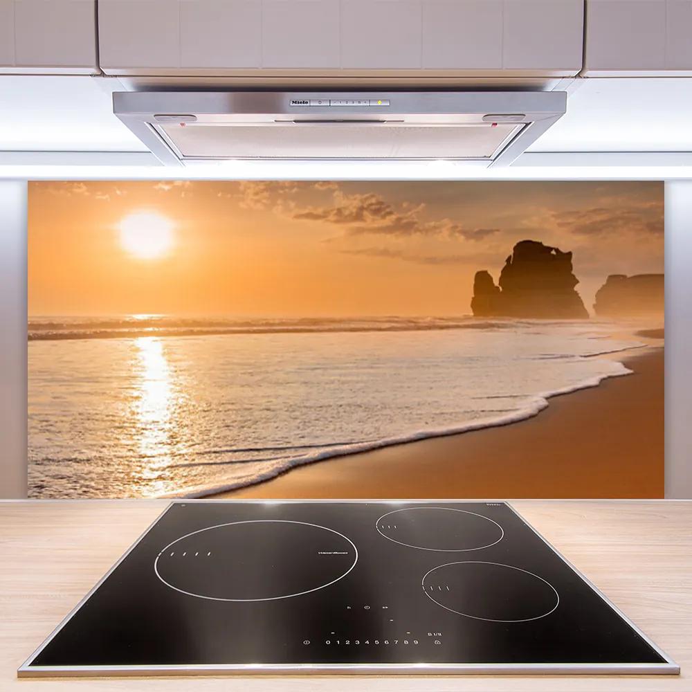 Pannello paraschizzi cucina Paesaggio del sole della spiaggia del mare 100x50 cm