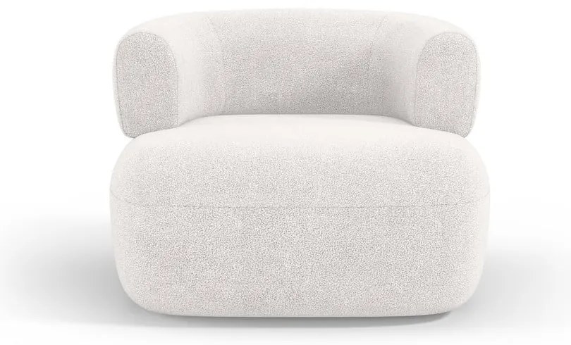 Poltrona bianca in tessuto bouclé Jenny - Micadoni Home