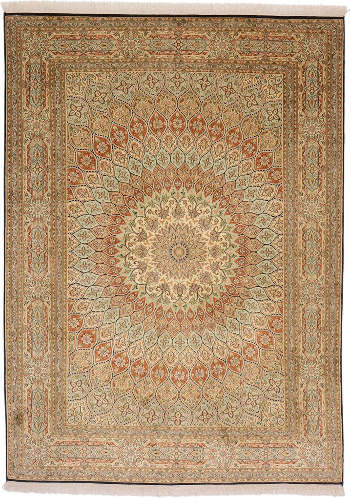 Cashmere Silk Tappeto orientale 220 x 160 (Indian) Annodato A Mano