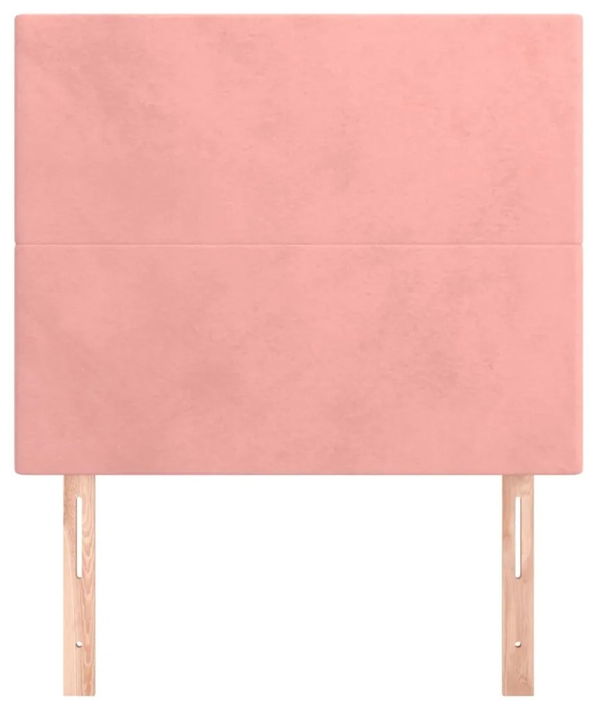 Testiera 2 pz rosa 80x5x78/88 cm in velluto