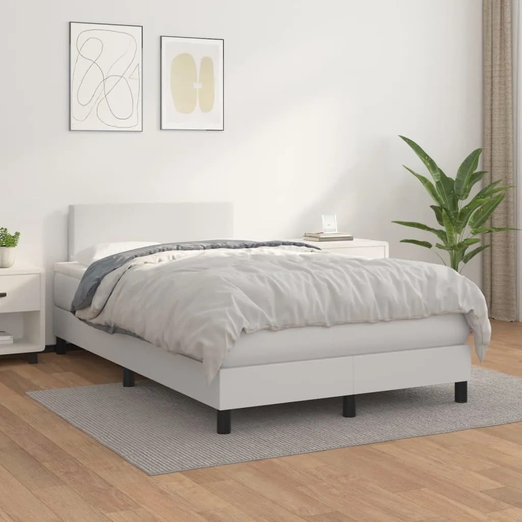 Giroletto A Molle Con Materasso Bianco 120x200 Cm İn Similpelle /