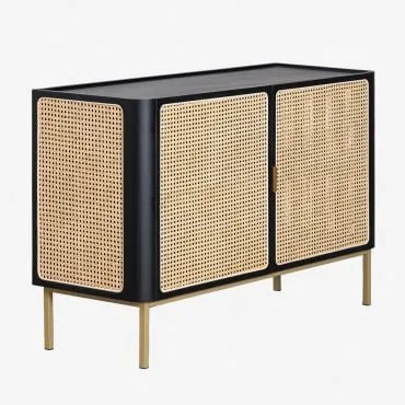 Credenza in legno Enrick Nero - Sklum