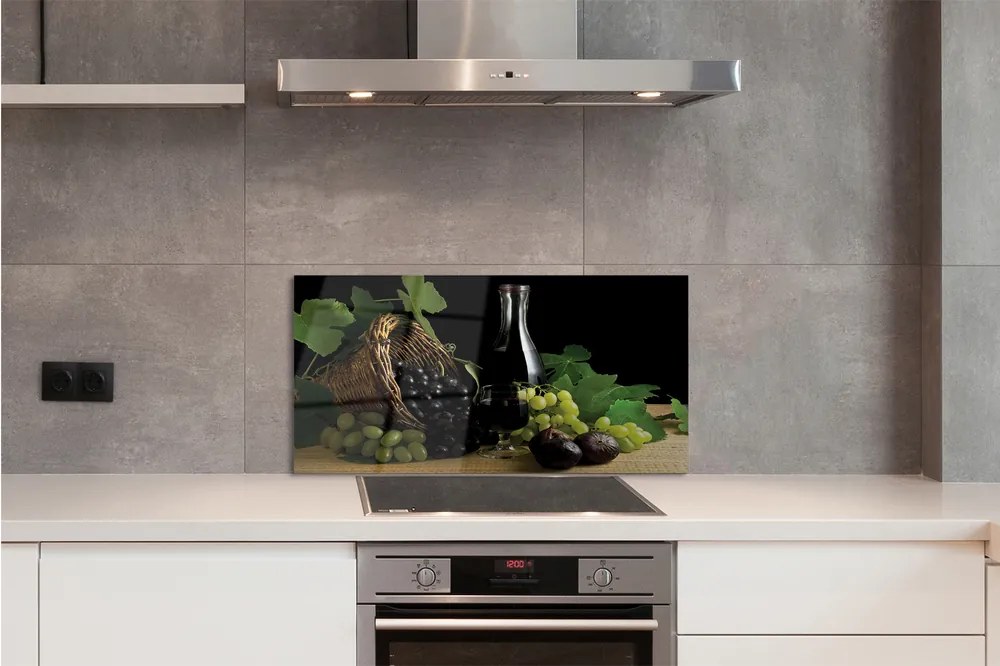 Pannello paraschizzi cucina Cesto di foglie d'uva da vino 125x50 cm